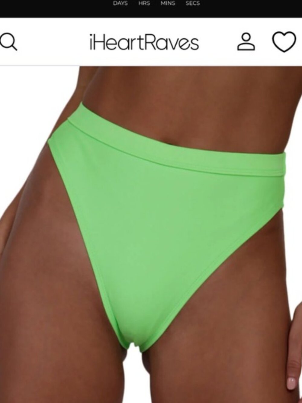 iHeart Raves High Cut Bottoms neon green size 3x